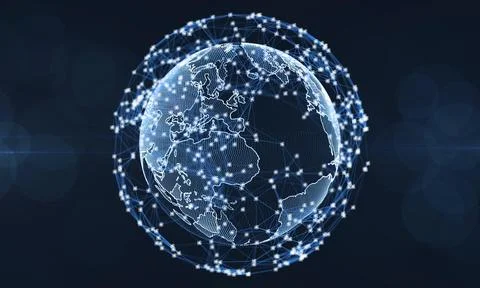 Blockchain technology concept Stockfoto's