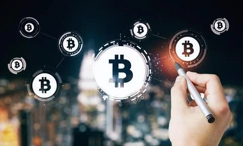 Blockchain technology concept 스톡 사진