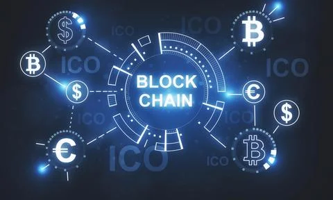 Blockchain technology concept 스톡 사진