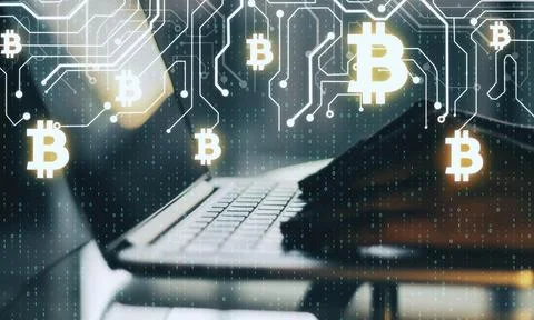 Blockchain technology concept 스톡 사진