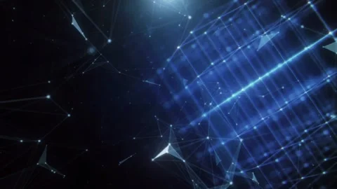 Blockchain Technology Concept with Polygon Mesh Network Video stock 336191259