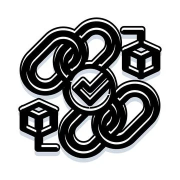 Blockchain technology concept with secure data blocks Stock Illustration