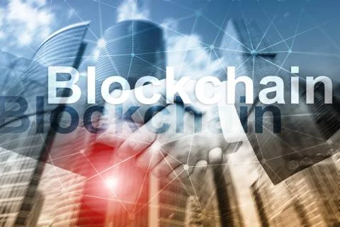 Blockchain technology Concept on server background. Data encryption. 스톡 일러스트