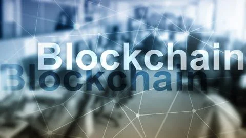 Blockchain technology Concept on server background. Data encryption. Foto stock