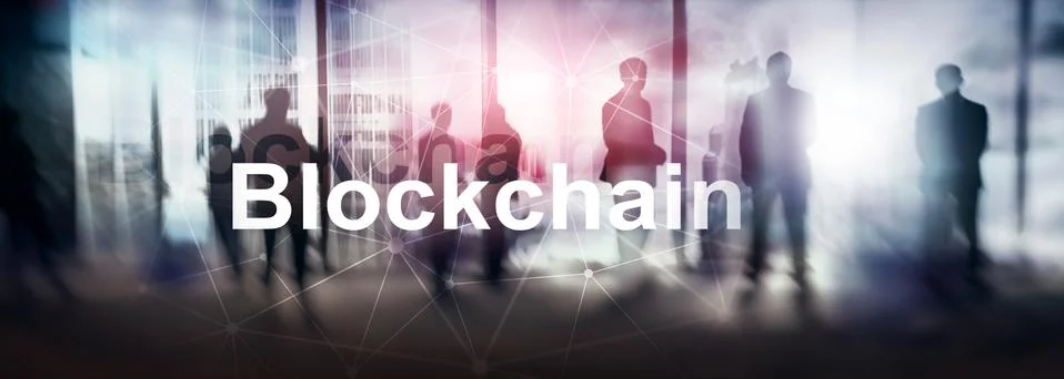 Blockchain technology Concept on server background. Data encryption. 스톡 사진