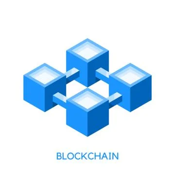 Blockchain technology concept. Simple icon. Logo element on white background Stock Illustration