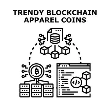 Blockchain technology connecting digital currency and web development Stock Illustration