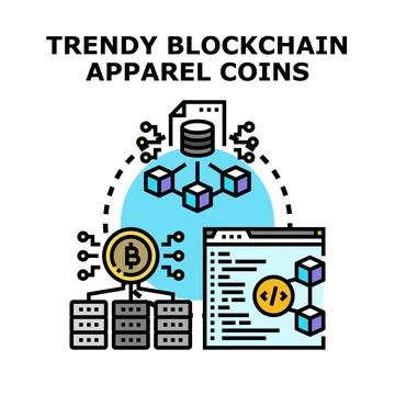 Blockchain technology connecting digital currency and web development Stock Illustration