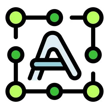 Blockchain technology connecting letter a in network symbol 库存插图