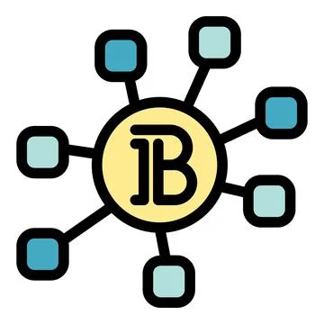 Blockchain technology connecting multiple devices securely Illustrazione stock
