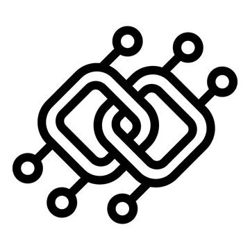 Blockchain technology connecting secure data blocks with distributed ledger.. Stock Illustration