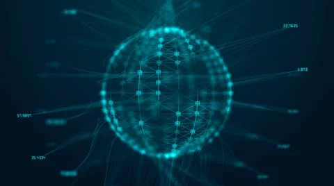 Blockchain technology crypto currency digital encryption money exchange  Ilustração Stock