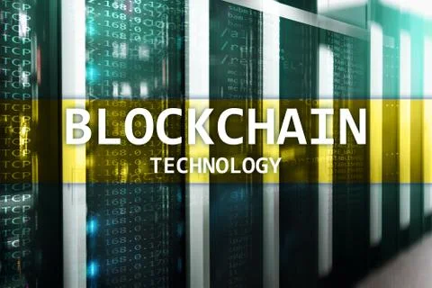 Blockchain technology, cryptocurrency mining. Stock Illustration