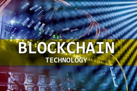 Blockchain technology, cryptocurrency mining. Foto stock