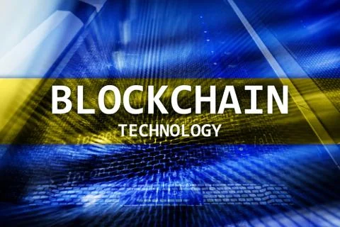 Blockchain technology, cryptocurrency mining server room data. Foto stock