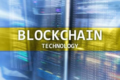Blockchain technology, cryptocurrency mining server room data. Foto stock