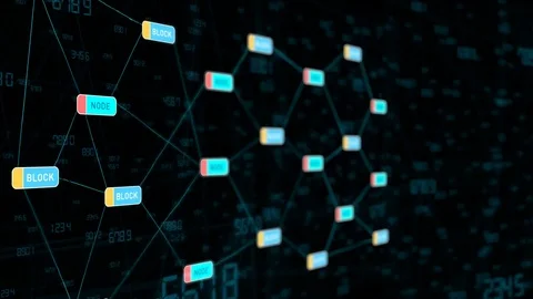 Blockchain Technology Data Transfer Stock Footage 84691909