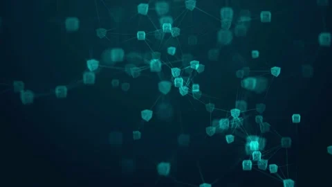 Blockchain technology DeFi crypto currency digital encryption network Stock Footage 157376118