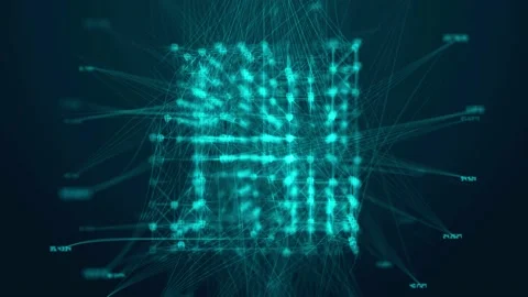 Blockchain technology DeFi crypto currency digital encryption network Stock Footage 157519543
