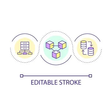 Blockchain technology development loop concept icon Illustrazione stock