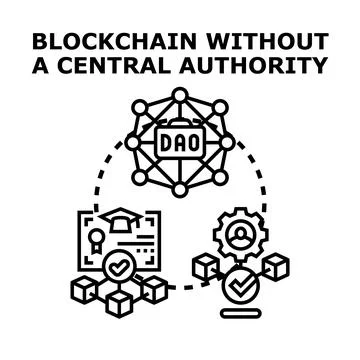 Blockchain technology enabling decentralized autonomous organization Stock Illustration