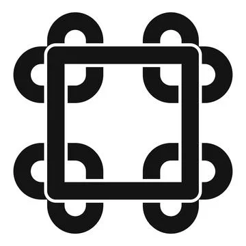 Blockchain technology forming a square with connected circles symbolizing n.. Stock Illustration