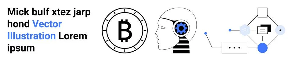 Blockchain Technology with Human-AI Interaction and Molecular Research Tools Illustrazione stock