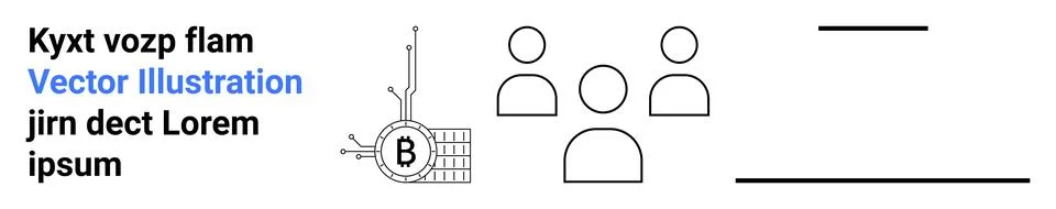 Blockchain Technology with Human Network Simplified Graphics and Minimalist.. Illustrazione stock