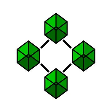 Blockchain technology icon. Stockillustratie