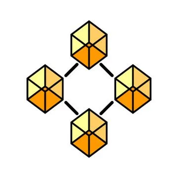 Blockchain technology icon. Stock Illustration