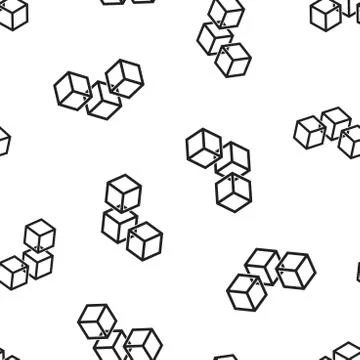 Blockchain technology icon seamless pattern background. Business concept vect Illustrazione stock