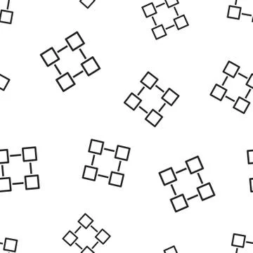 Blockchain technology icon seamless pattern background. Business concept vect Stock Illustration