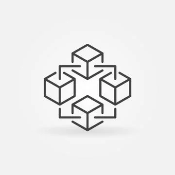 Blockchain technology icon. Vector block chain symbol Stockillustratie