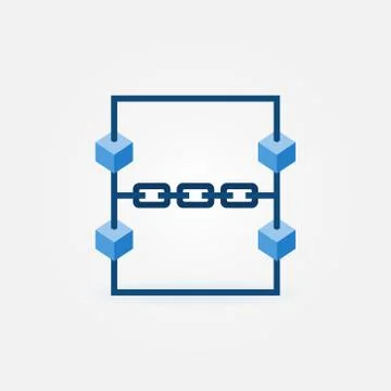 Blockchain technology icon - vector block chain symbol 库存插图