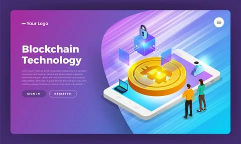 Blockchain technology Stock Illustration
