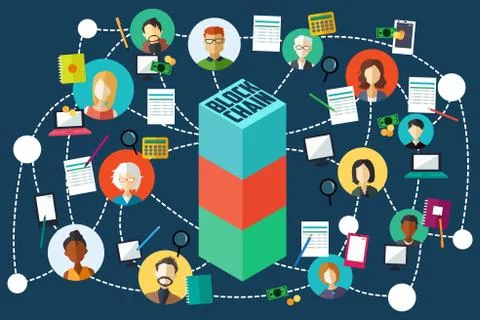 Blockchain Technology Illustration Stock Photos