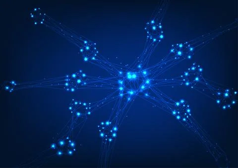 Blockchain technology Lines that connect and break into straight lines Repr.. 스톡 일러스트