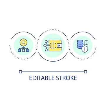 Blockchain technology loop concept icon Stock Illustration