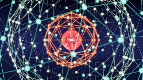 Blockchain technology network abstract loop animation Stock Footage 106757027