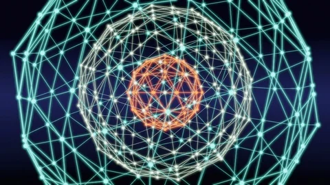 Blockchain technology network abstract loop animation Stock Footage 106757034