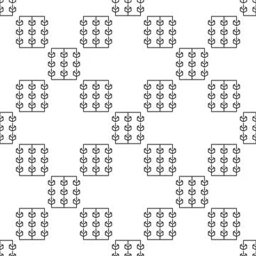 Blockchain Technology with Nine Blocks vector linear seamless pattern Illustrazione stock