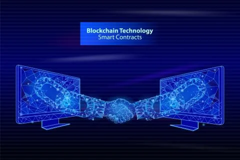 Blockchain Technology Smart Contacts Poster Vector Stockillustratie