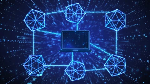 Blockchain Technology Transaction Validation System, 4K Resolution, It can Stock Footage 153224080