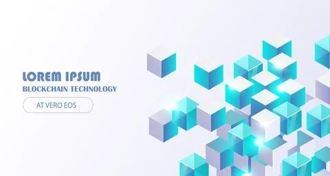 Blockchain technology vector background 스톡 일러스트