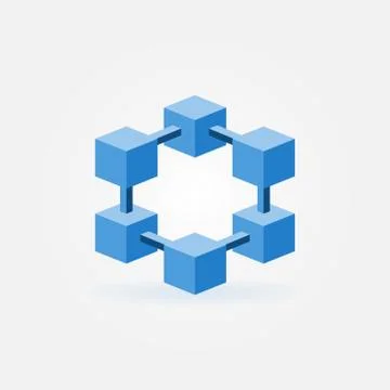 Blockchain technology vector concept icon or symbol Stock Illustration