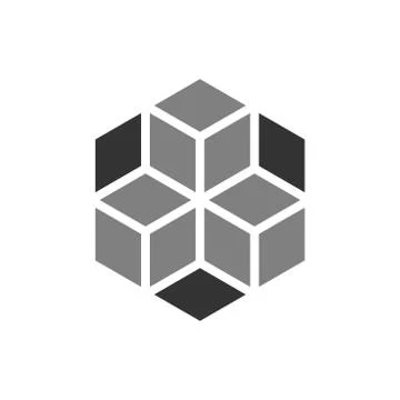 Blockchain technology vector icon in flat style. Cryptography cube block illu Stock Illustration