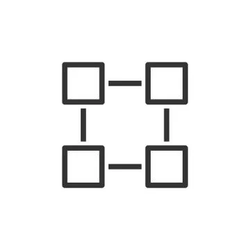 Blockchain technology vector icon in flat style. Cryptography cube block illu Stock Illustration