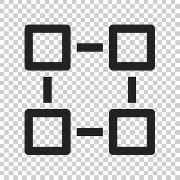 Blockchain technology vector icon in flat style. Cryptography cube block illu イラスト素材