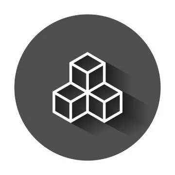 Blockchain technology vector icon in flat style. Cryptography cube block illu イラスト素材