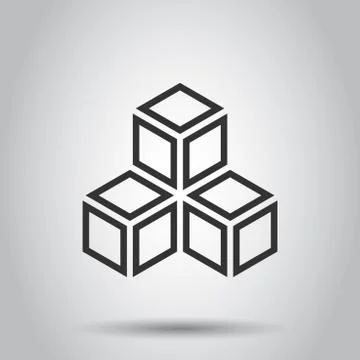 Blockchain technology vector icon in flat style. Cryptography cube block illu イラスト素材